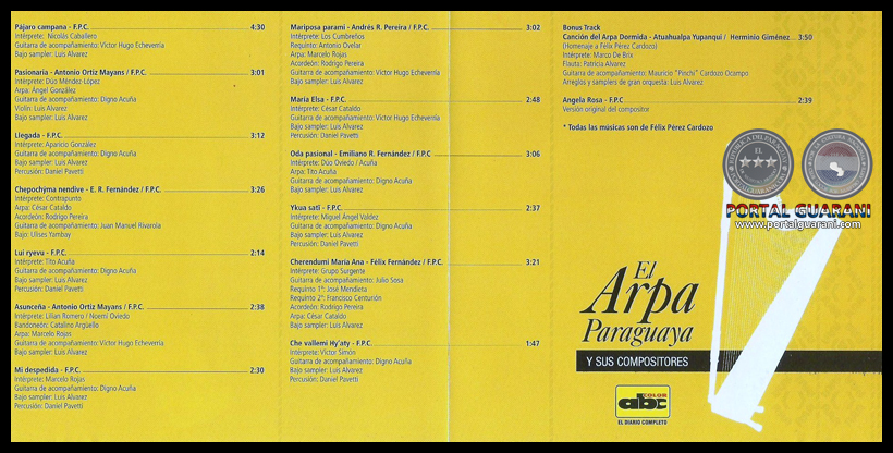 EL ARPA PARAGUAYA Y SUS COMPOSITORES - MATERIAL Nº 1 - AÑO 2008